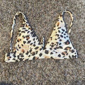 Aerie Leopard Print Bikini Top
